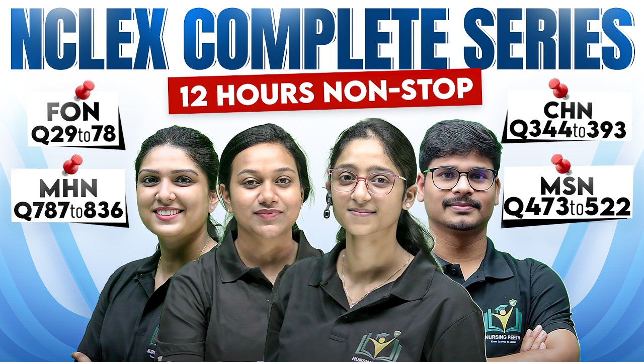 12 HOURS LIVE NCLEX BLAST! MSN + FON +CHN+ MHN Most Important MCQs | 22 Feb | Don’t Miss This!