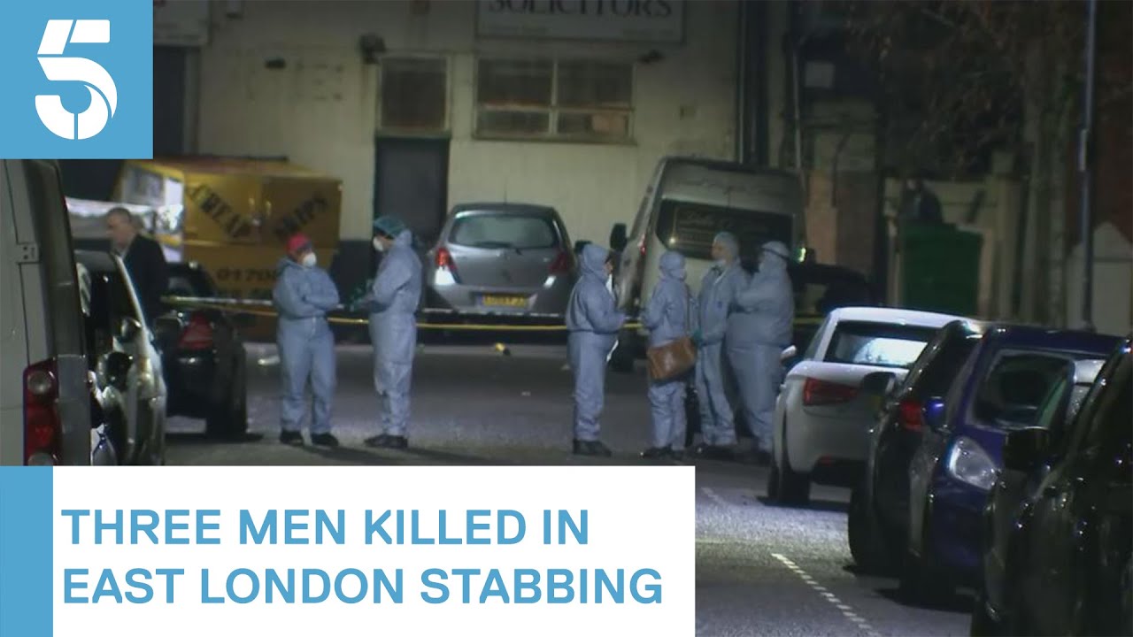Two men arrested after three men dead in East London stabbing | 5 News