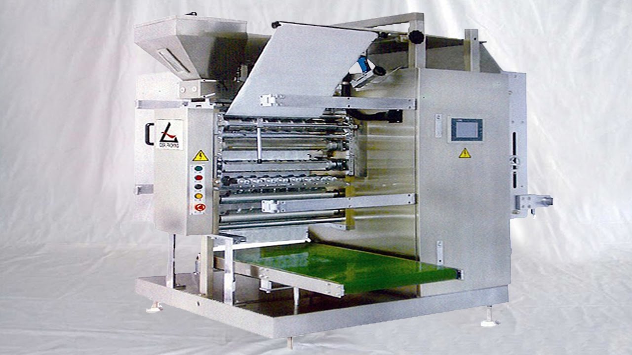 Multi lane stick VFFS packing MC with swing head volumetric doser  آلة التعبئة والتغليف عالية السرعة