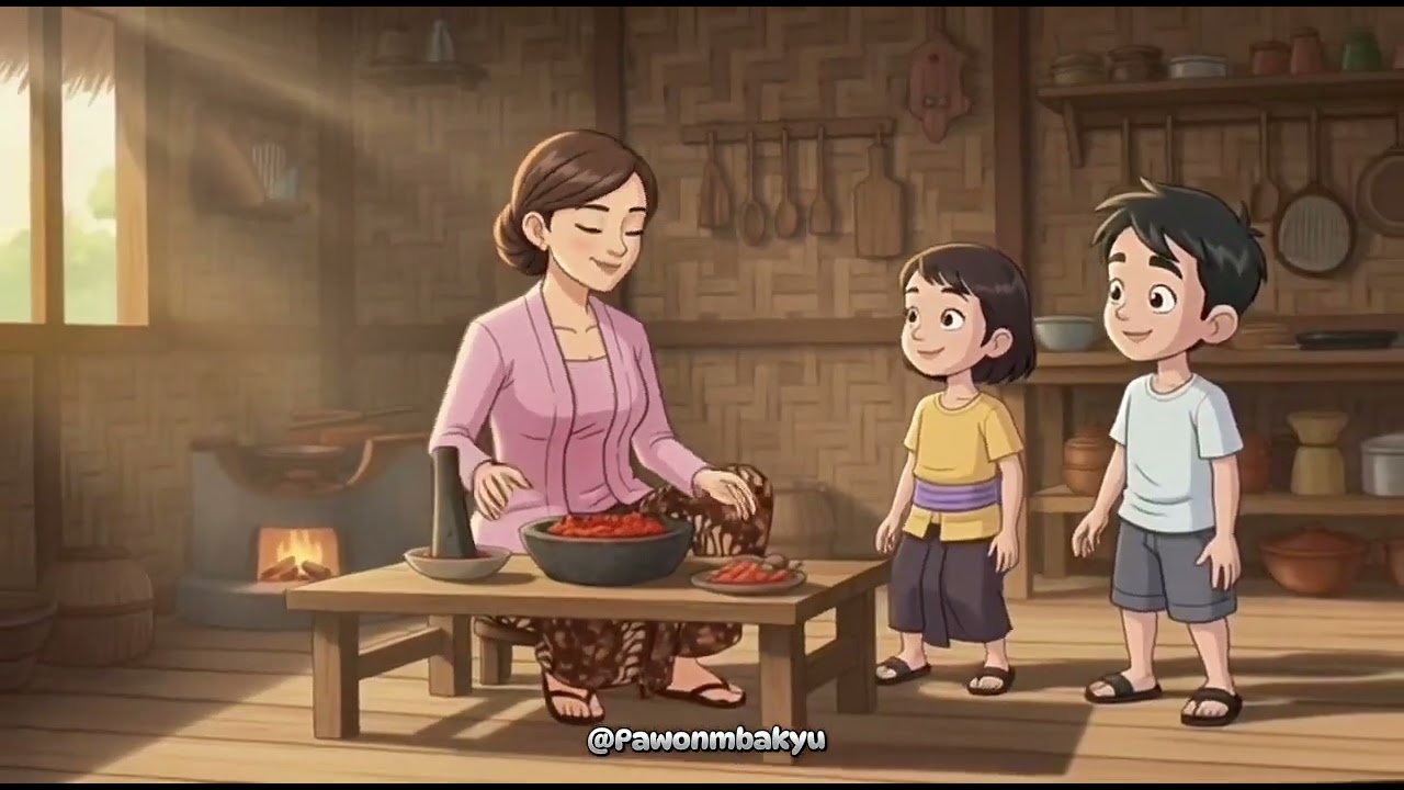 Masak tumis kangkung, tempe goreng, sambel terasi 