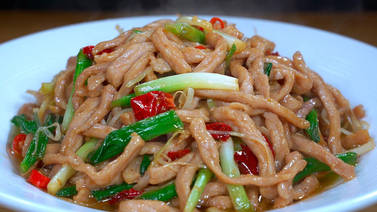 这绝对是最好吃的葱爆肉丝做法，鲜嫩不柴不腥，上桌孩子抢着吃#like #美食教程 #cooking #food