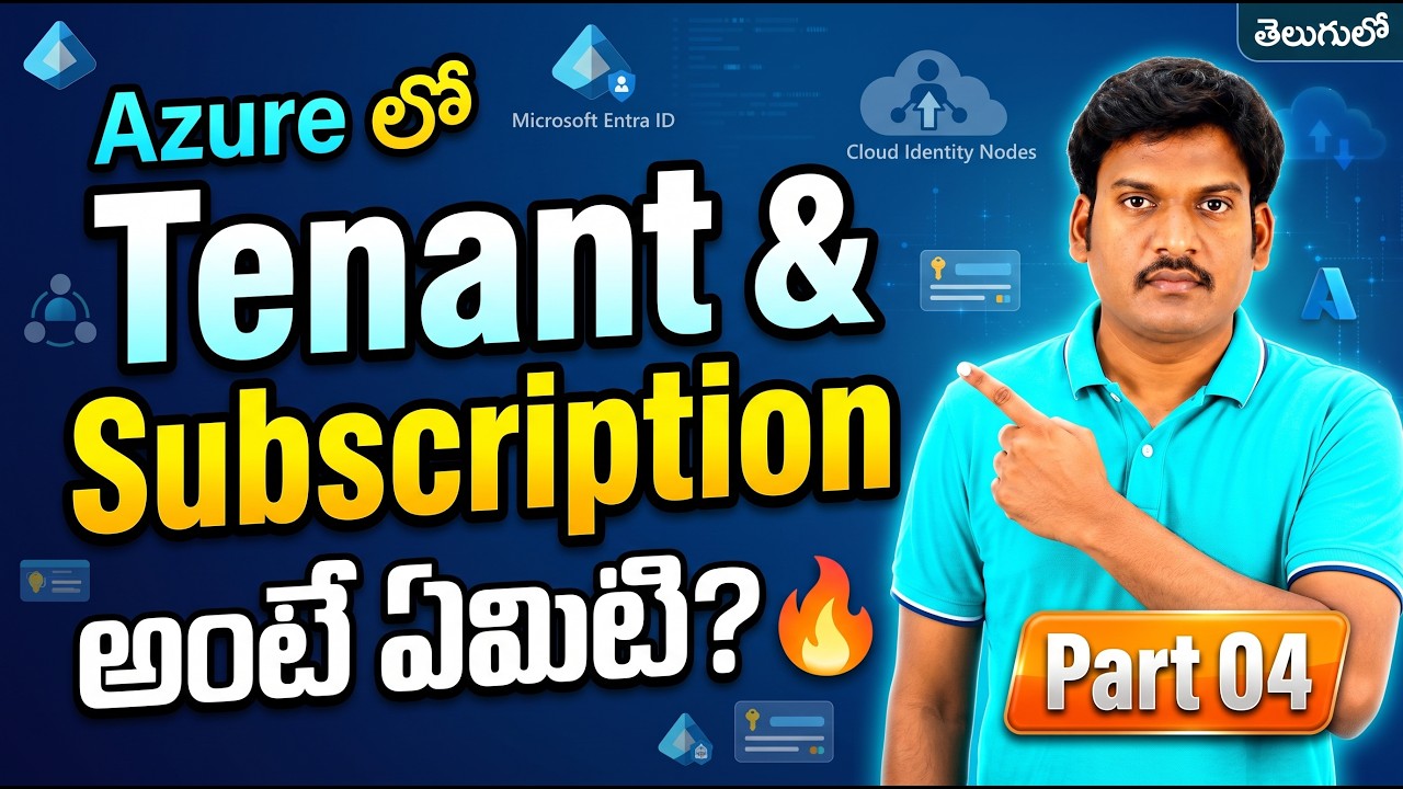 Azure Active Directory Tenant and Subscription explained in Telugu | Azure Realtime Training