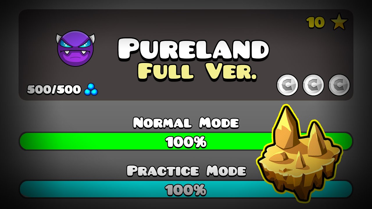 PURELAND FULL VERSION BY: BLUEWOLFGD [1080p60] || GEOMETRY DASH 2.11