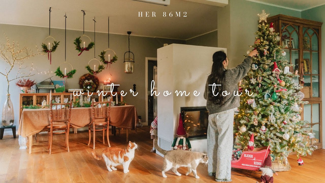 #163 Winter Home Tour | simple christmas decorations idea | snowy days in the countryside 🎄