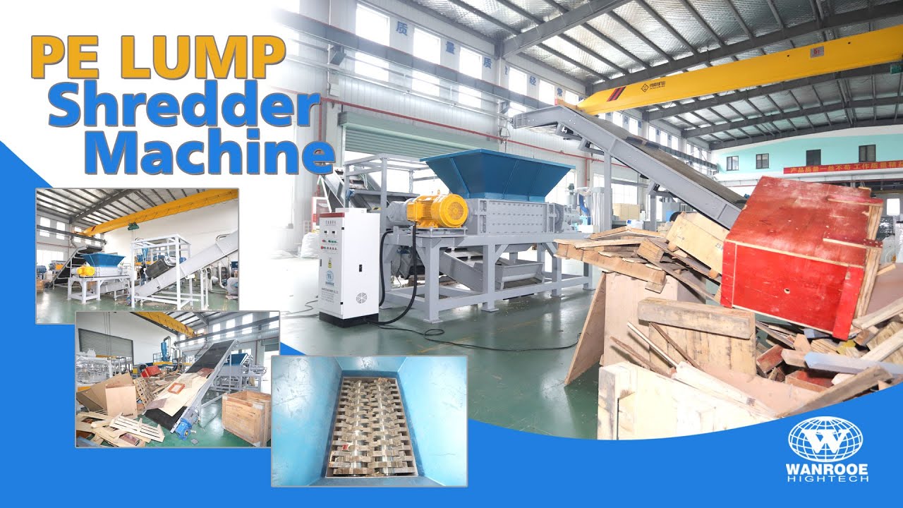 Waste Wood Recycling Machine Wood Pallet Shredder Industrial Wood Double Shaft Shredder Machine