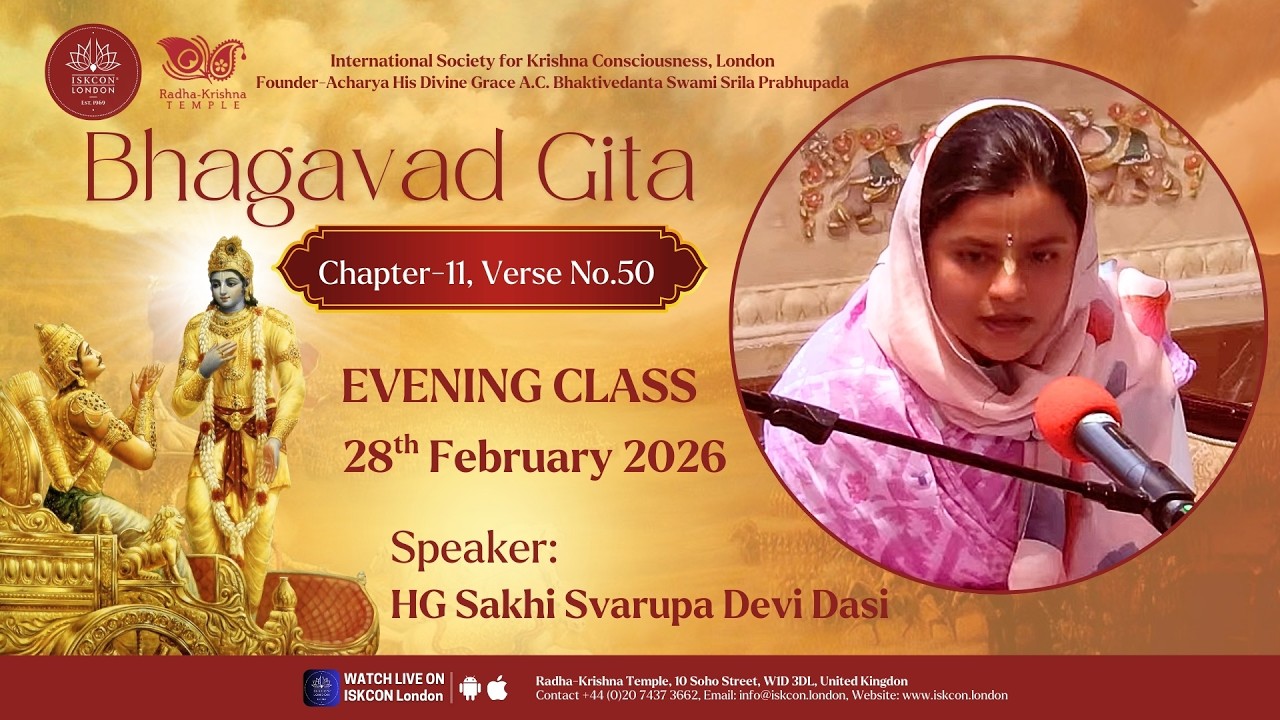 Bhagavad Gita 11.50 Evening Class by HG Sakhi Svarupa Devi Dasi