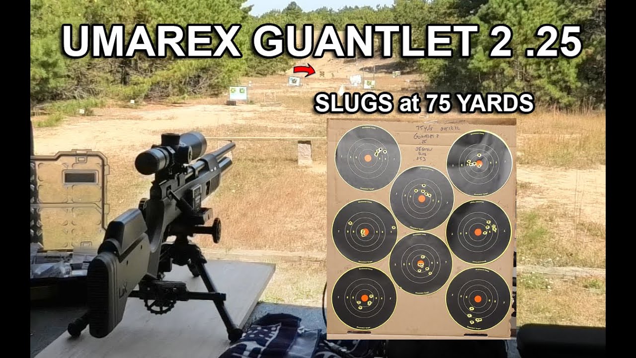 UMAREX GUANTLET 2 .25 cal SLUGS at 75 YARDS