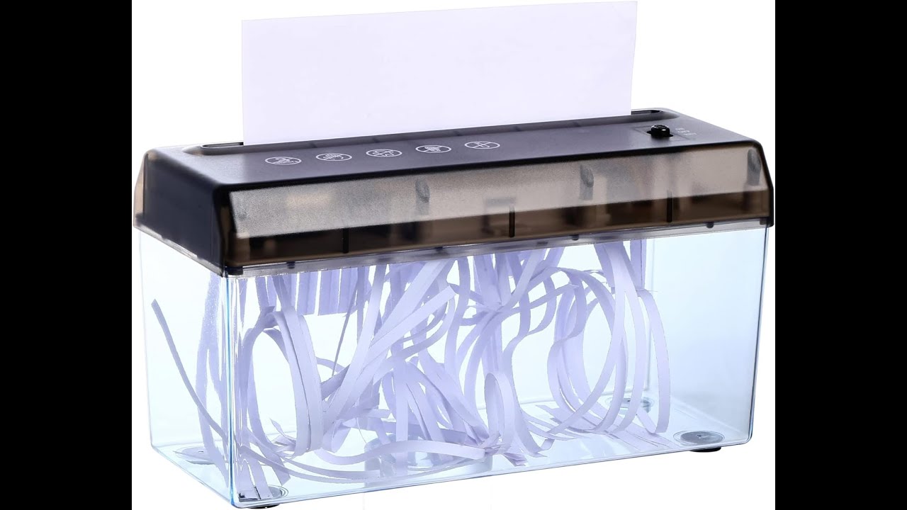Hand Operated Manual Paper Shredder Cutter |  A4 Paper Compatible, Strong Steel Blades (Transparent)