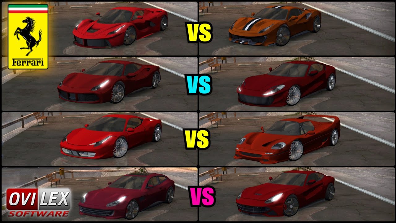 Real Driving Sim DRAG RACE! - Ferrari Cars (488 VS Pista VS LaFerrari VS 812 VS F50 VS GTC4 & More)