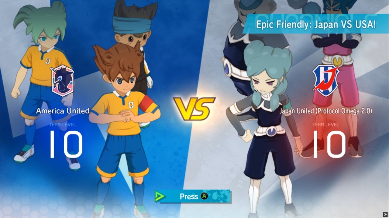 Inazuma Eleven : Victory Road : America United VS Japan United (protocol Omega 2.0 ) !!!!!!!!!