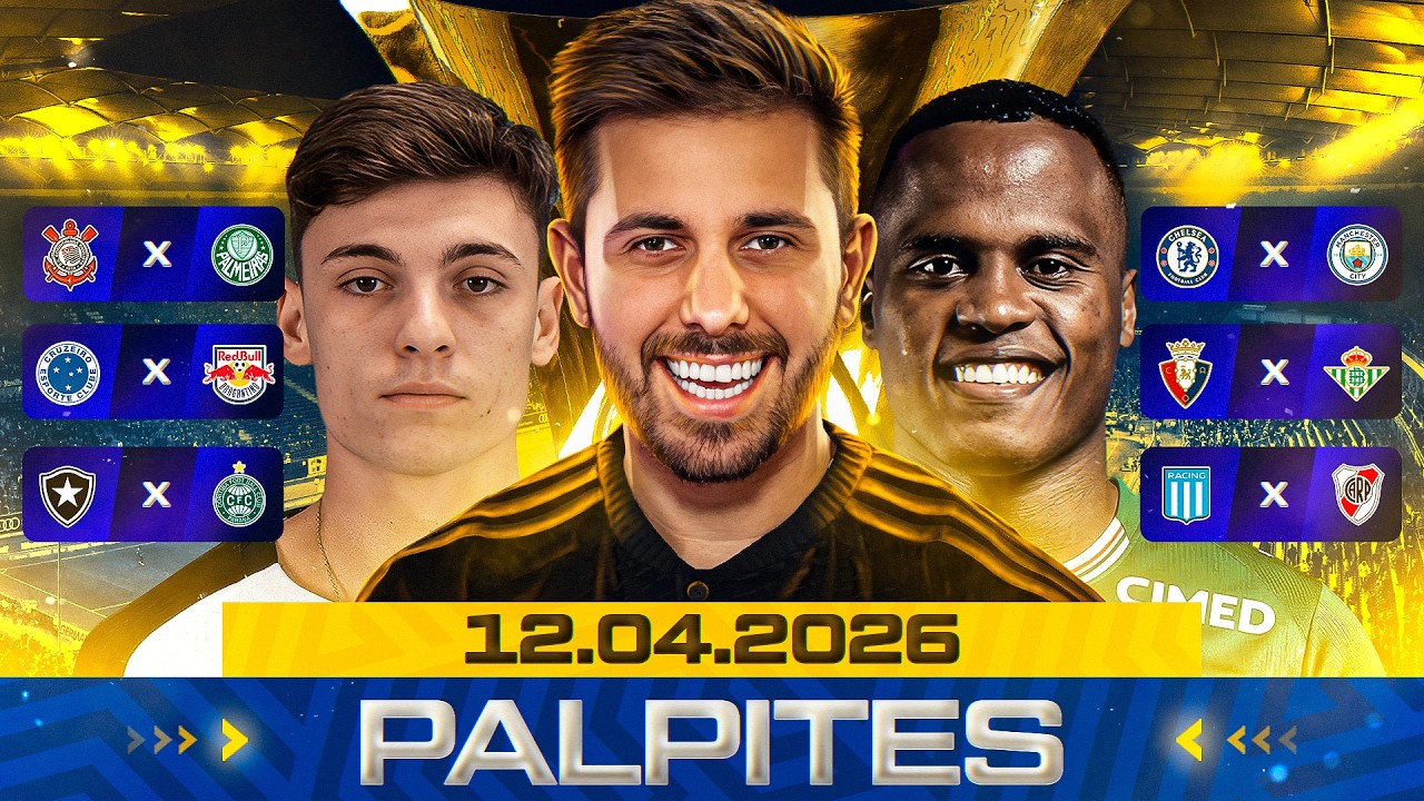 PALPITES DE FUTEBOL DO DIA 12 04 2026 + BILHETE PRONTO E M&Uacute;LTIPLA ODD ALTA