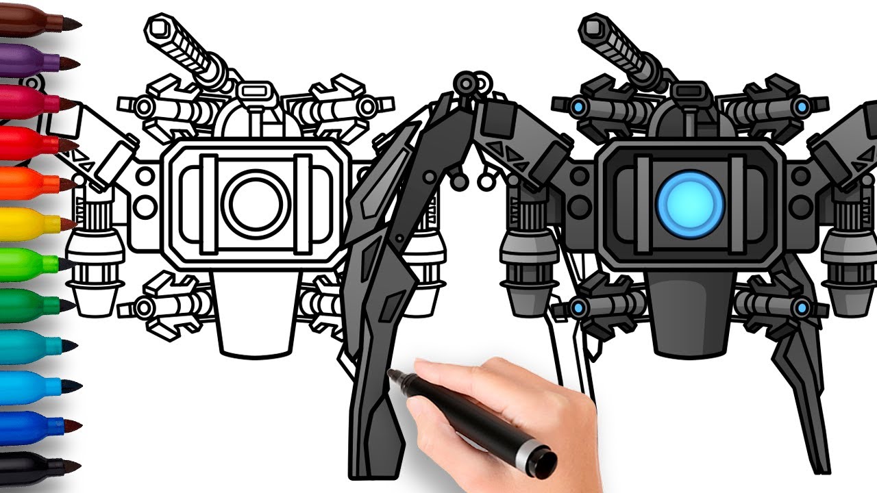 COMO DIBUJAR a UPGRADED CAMERA STRIDER | Skibidi Toilet - paso a paso, fácil y rápido dibujo