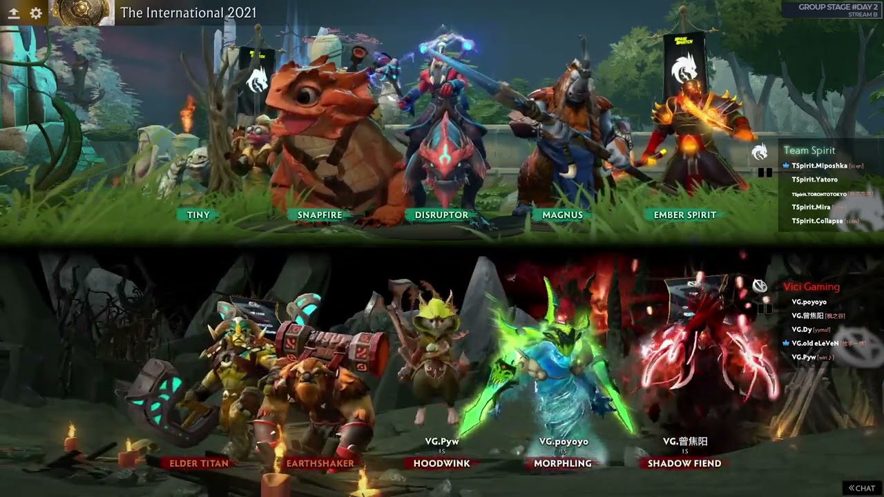 [EN] Vici Gaming vs Team Spirit - Dota 2 The International 2021 - Group Stage Day 2