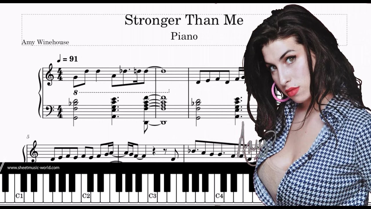 Stronger Than Me - Amy Winehouse - Piano (Tutorial Piano, Sheets Score)