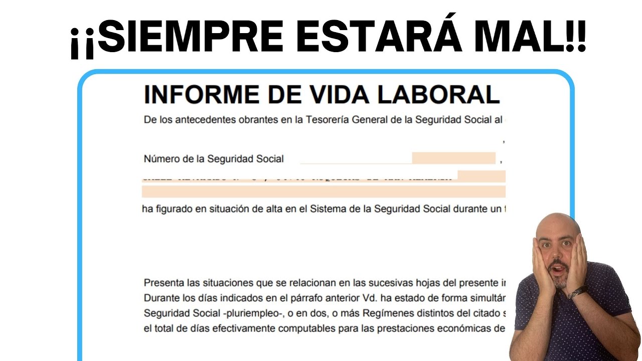 Informe de Vida Laboral SIEMPRE estará MÁL | Cotización a Tiempo Parcial