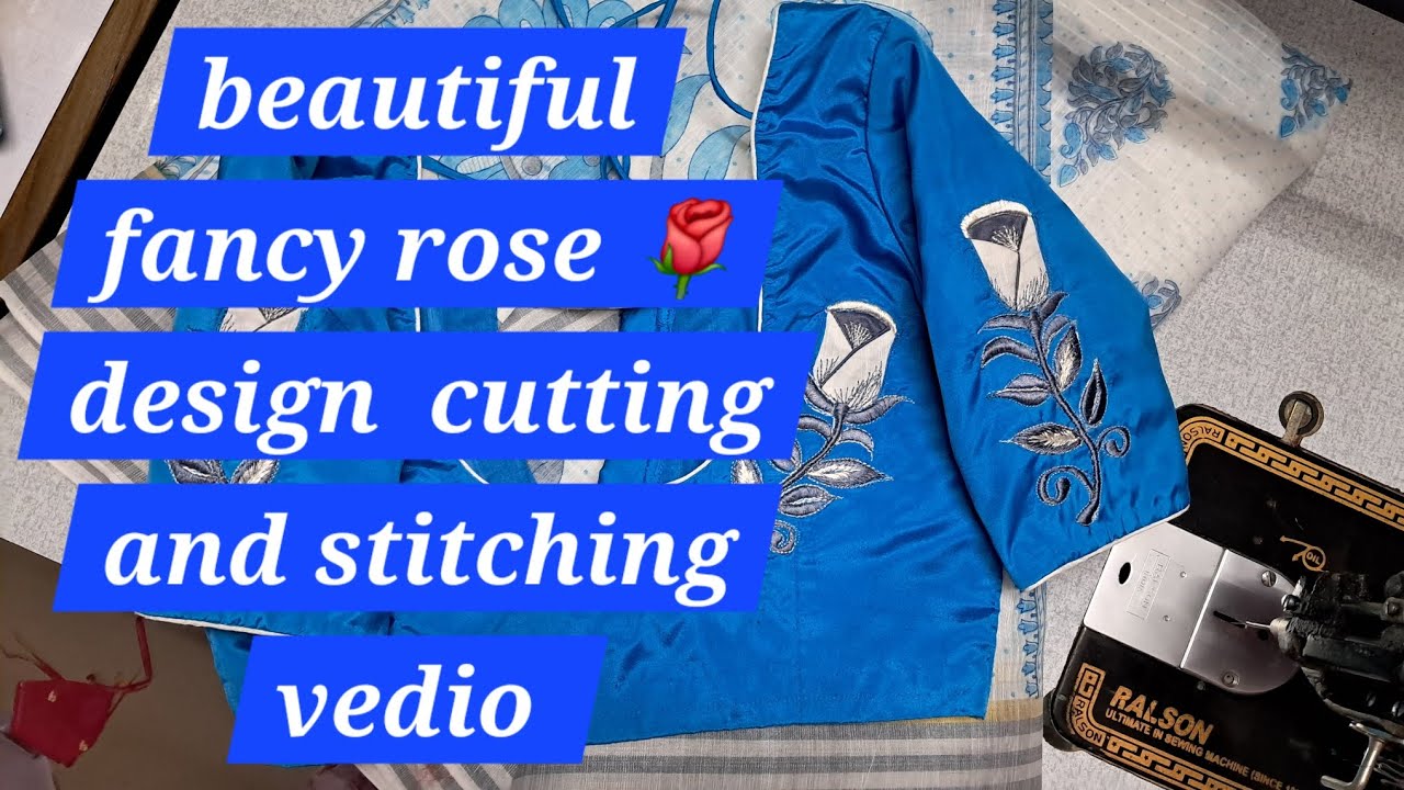 Beautiful machine embroidery rose 🌹 design #tailoring #embroidery #blouse 