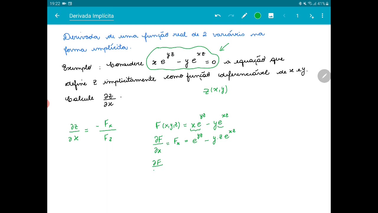 Derivadas - Derivada Implícita de função de 2 variáveis