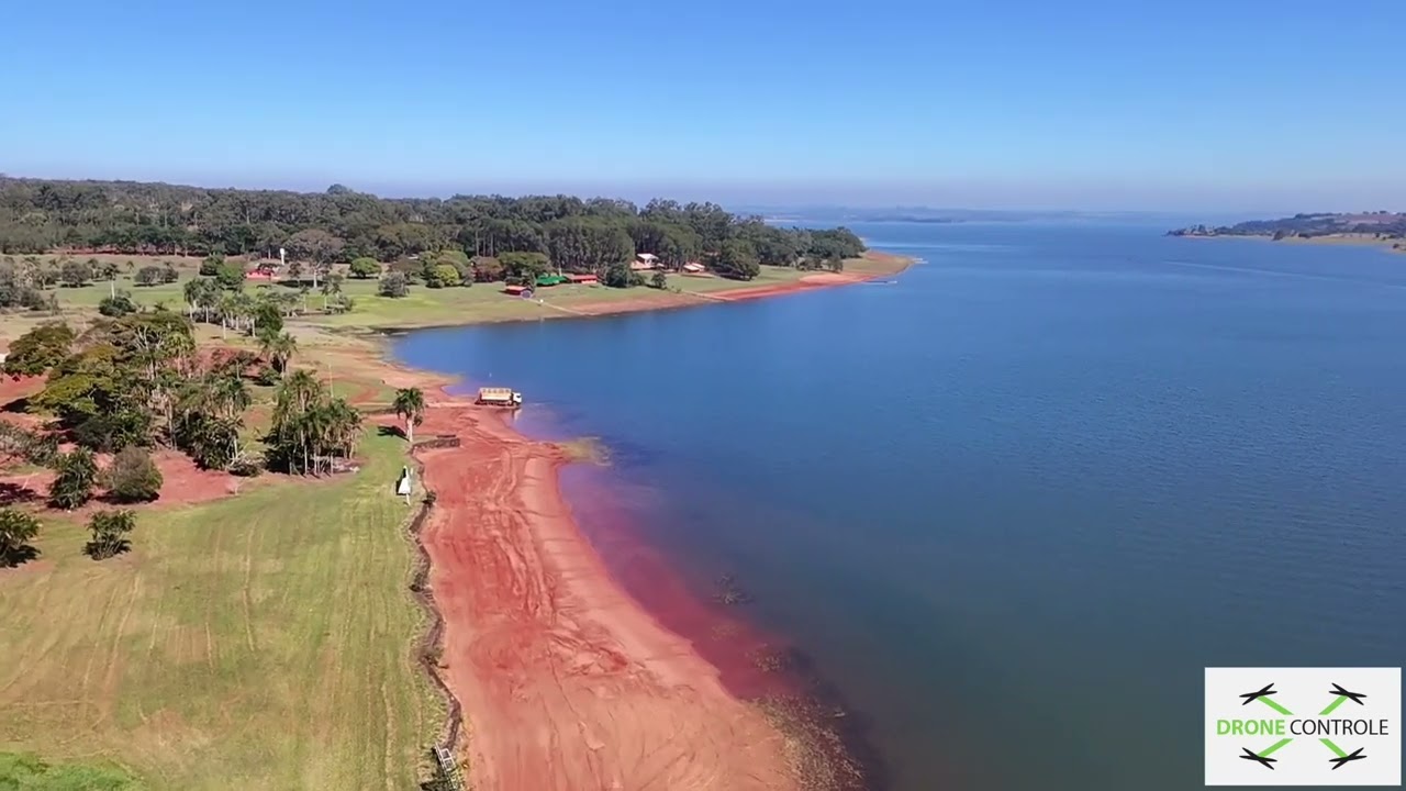 Sobrevoei uma represa com o Drone