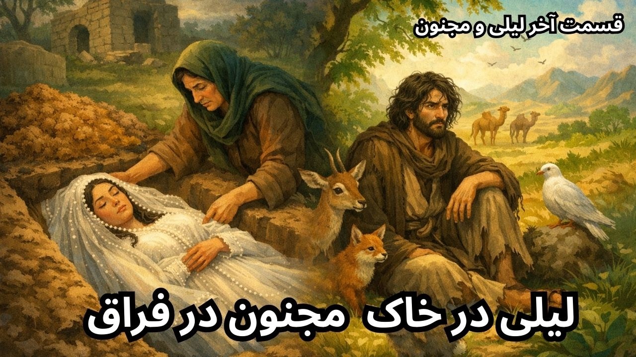 پایان سوزناک لیلی و مجنون | دفن لیلی با لباس عروس و مرگ مجنون بر مزار او