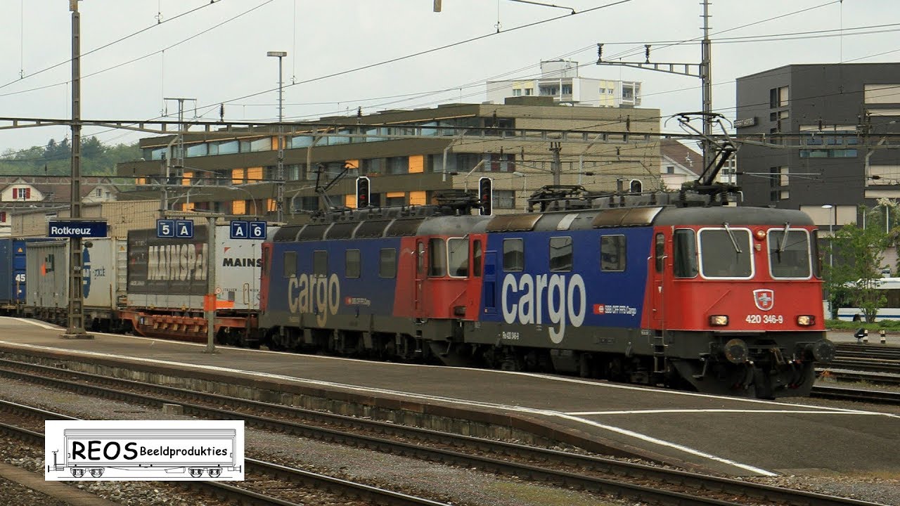 2013-2018 [HD] Rotkreuz in the morning: Passenger and freight, SBB Cargo Crossrail IC2000