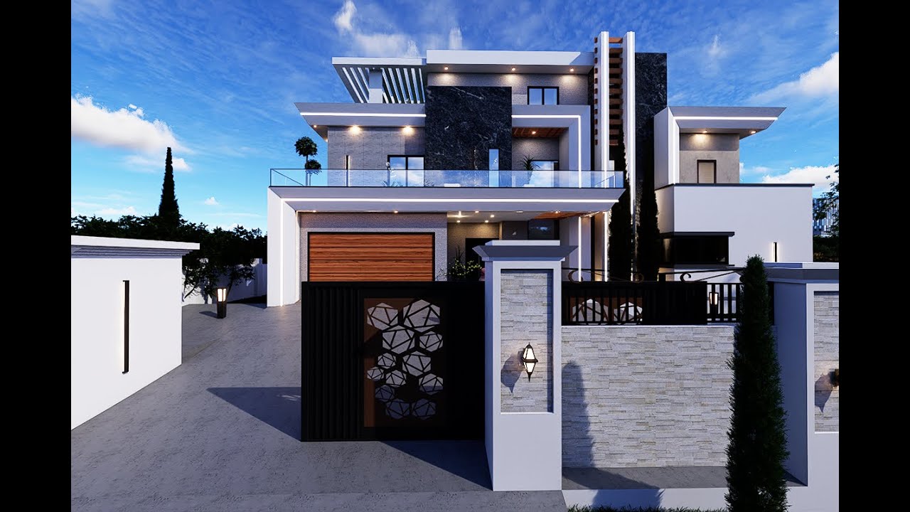 Amazing 5 bedroom modern house design ID 3838