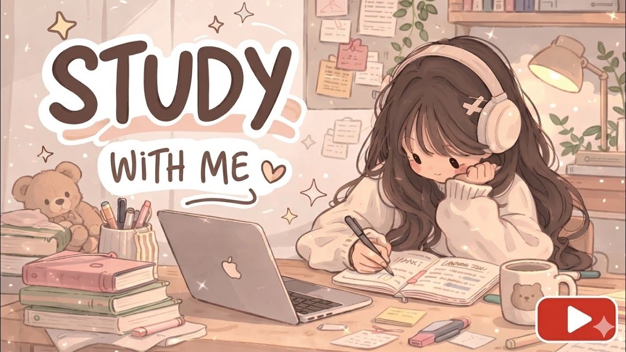 STUDY WITH ME 1HR | Background noise, no music | ASMR | motivation 
