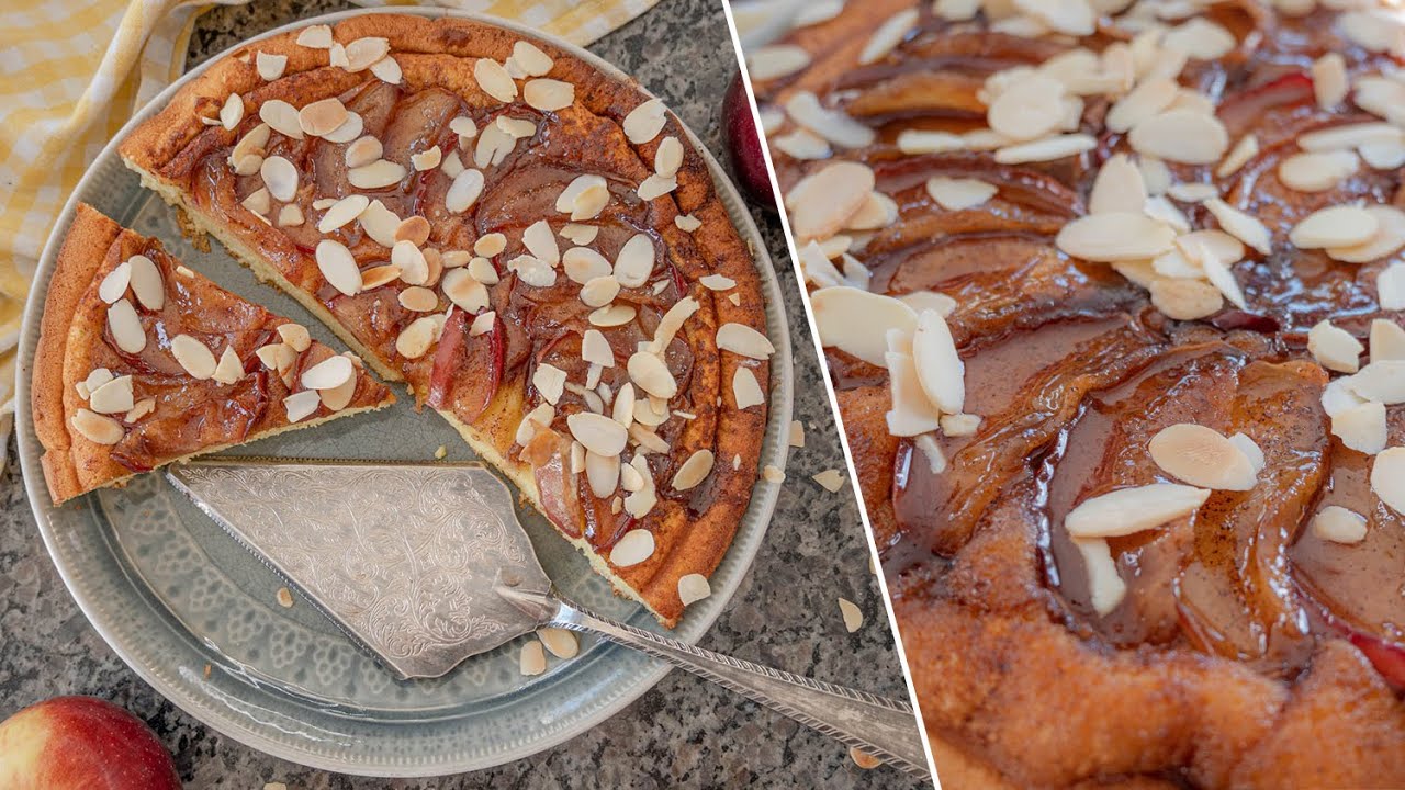 Incredibly delicious upside down APPLE CAKE | easy apple dessert pancake recipe