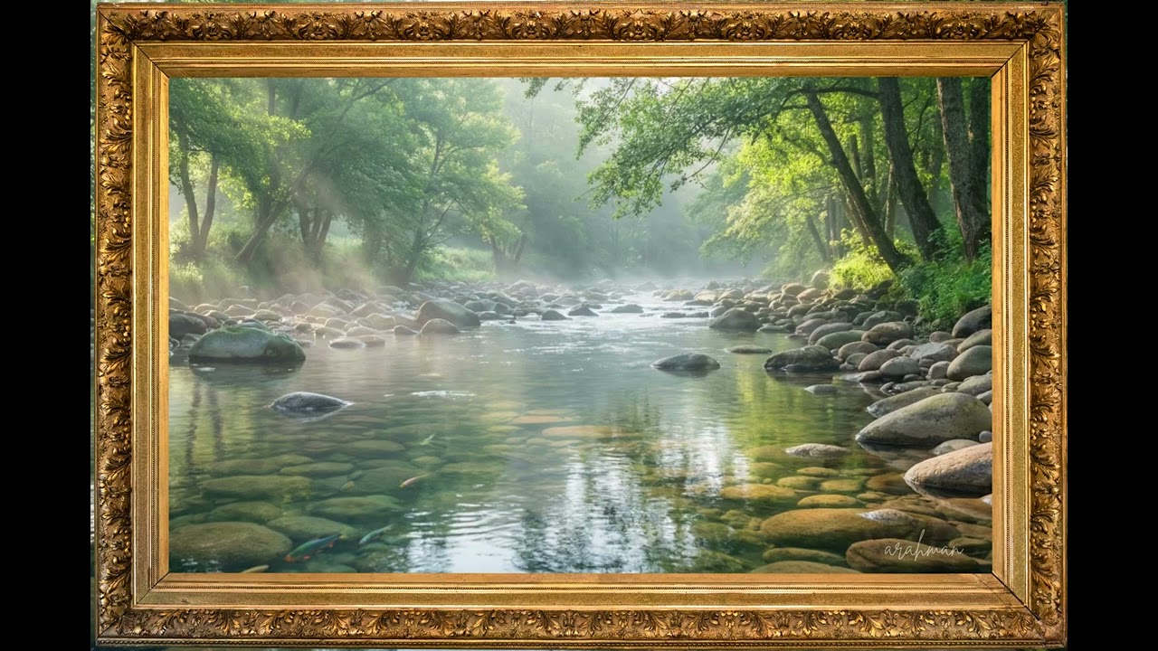Calm Scene Of Stream | Slideshow | Art Frame Screensaver | Art for your 2K TV