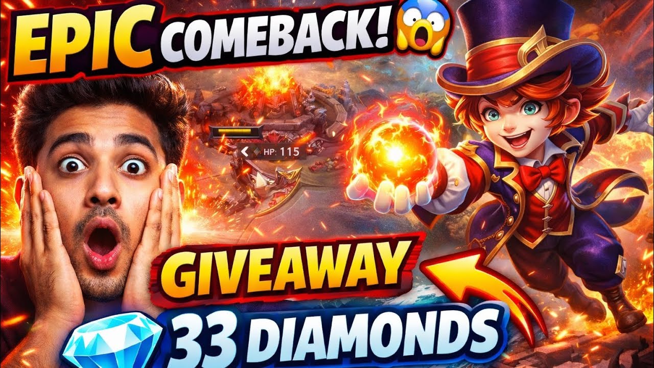 Epic Comeback with Harley 😱 | 33 Diamonds Giveaway 💎 | MLBB Ranked Match, gaming