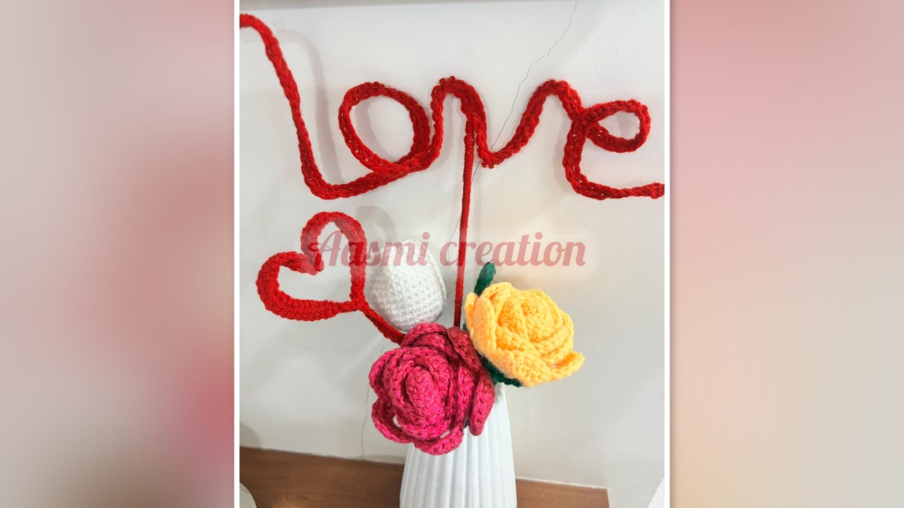 How to make crochet or knitted wire name / step by step/ yarn + wire /अक्षर शिका विणायला वायर पासून 