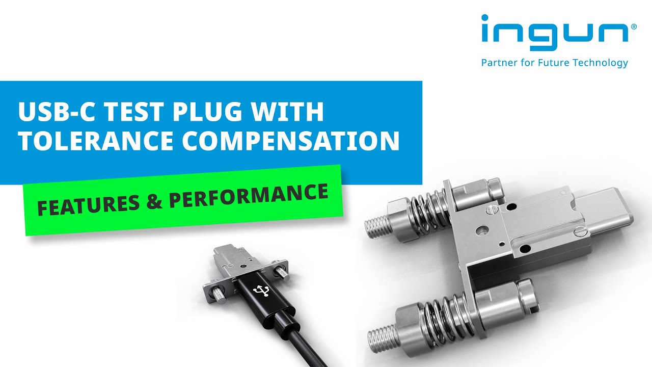 INGUN USB-C test plug connector with optimised tolerance compensation