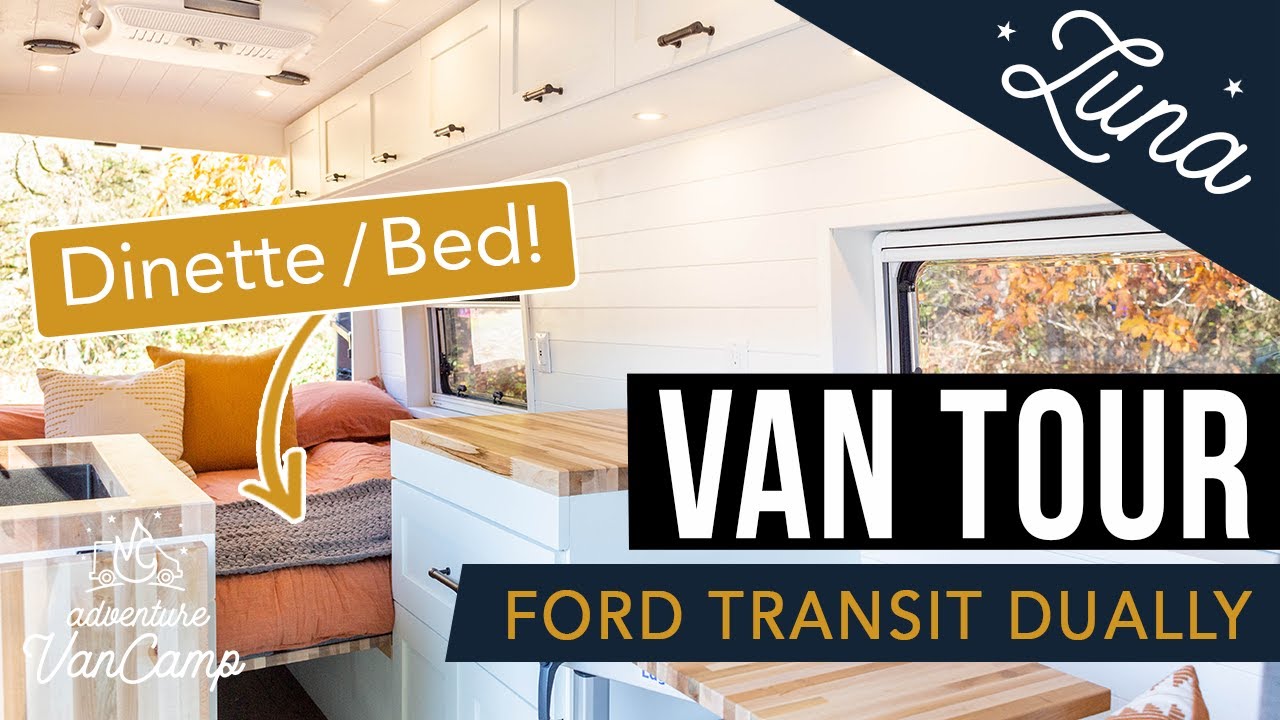 VAN TOUR - Ford Transit with Dinette Bed : Custom Van Build Conversion