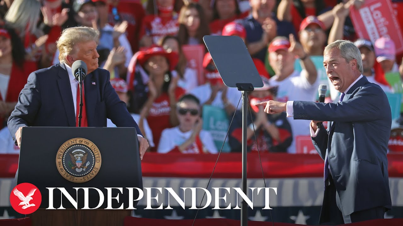 Nigel Farage praises Donald Trump during speech at Arizona rally