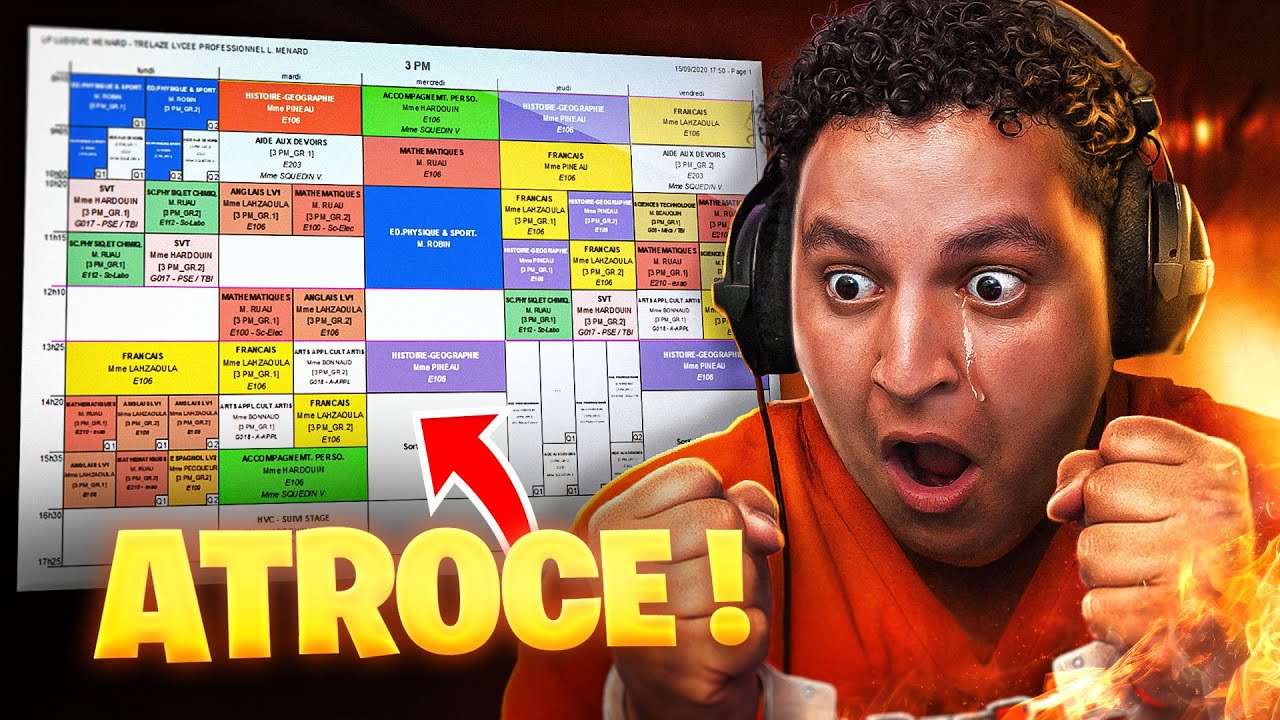 VOS PIRES EMPLOI DU TEMPS DE CETTE RENTREE 😱 ( c'est une PRISON carrément )