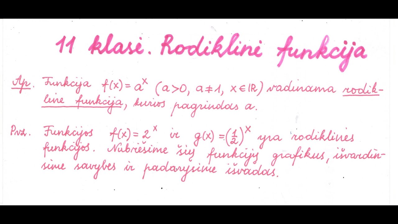 11 klasė. Rodiklinė funkcija
