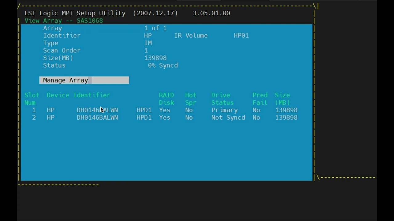 reactivating RAID1 on BL860c hp-ux or openvms