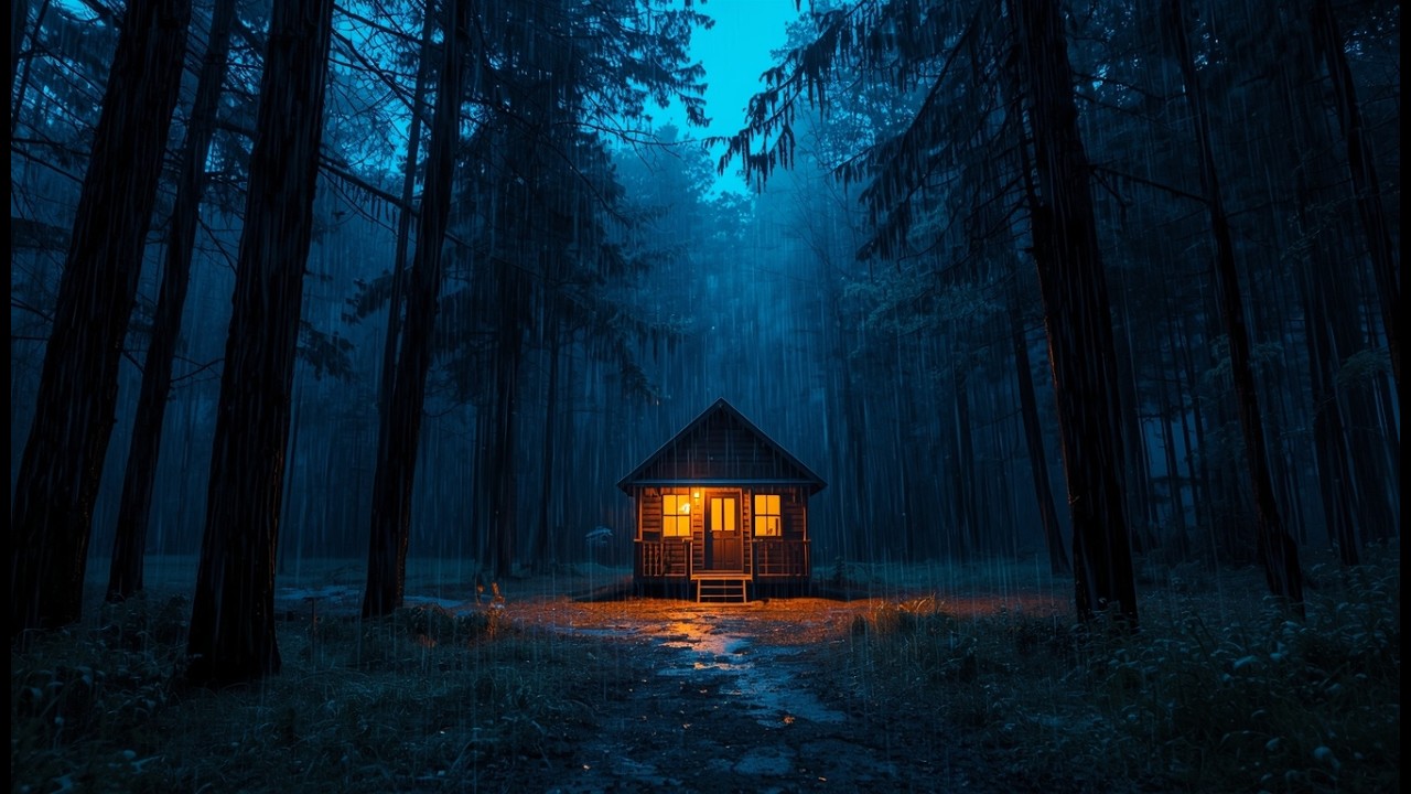 Rain on a Cabin Roof 🌲 Deep Sleep Meditation (Anxiety & Overthinking Relief)
