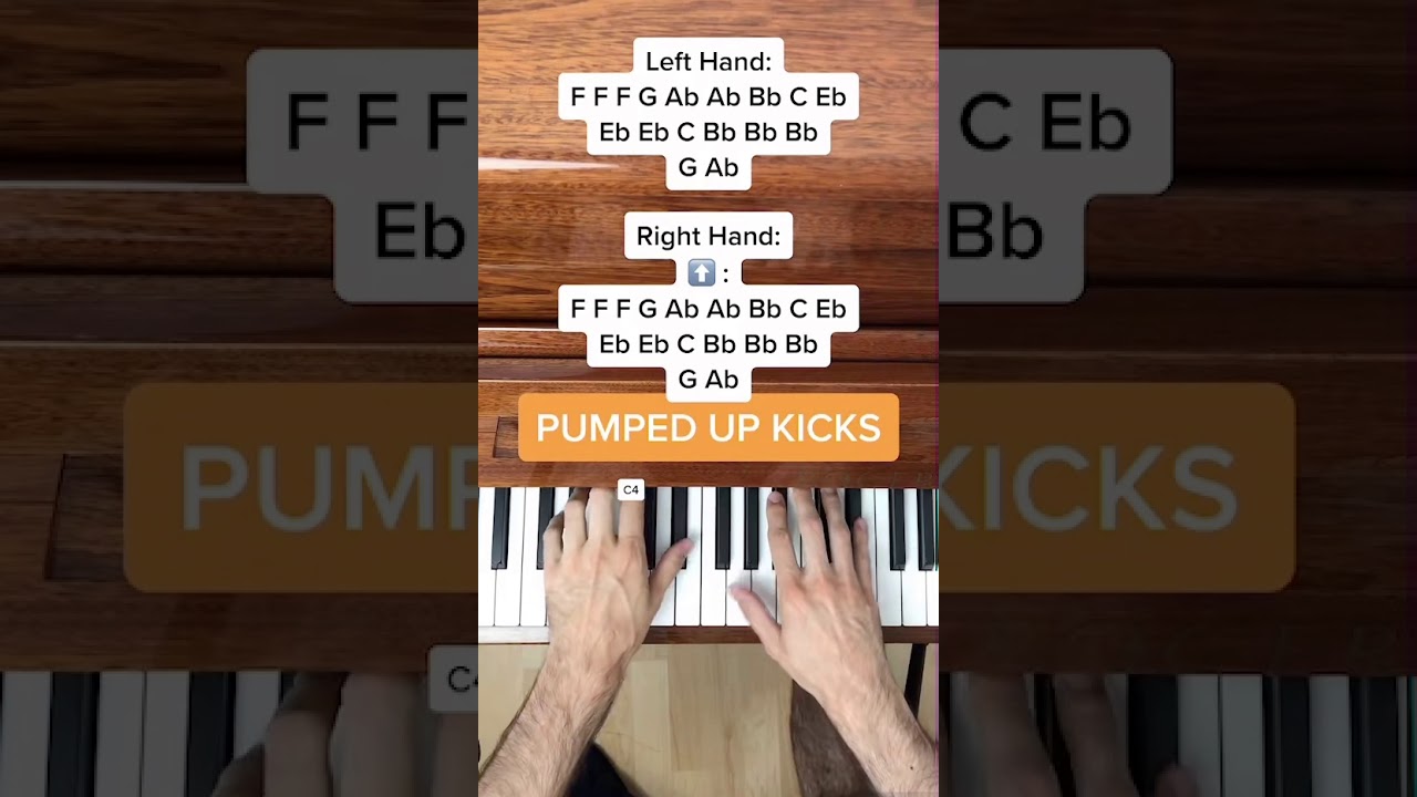 Pumped Up Kicks (EASY Piano Tutorial with Letter Notes) #Shorts