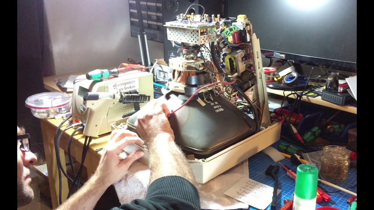 Philips CM8833-II CRT Monitor Power Switch Repair and Recapping
