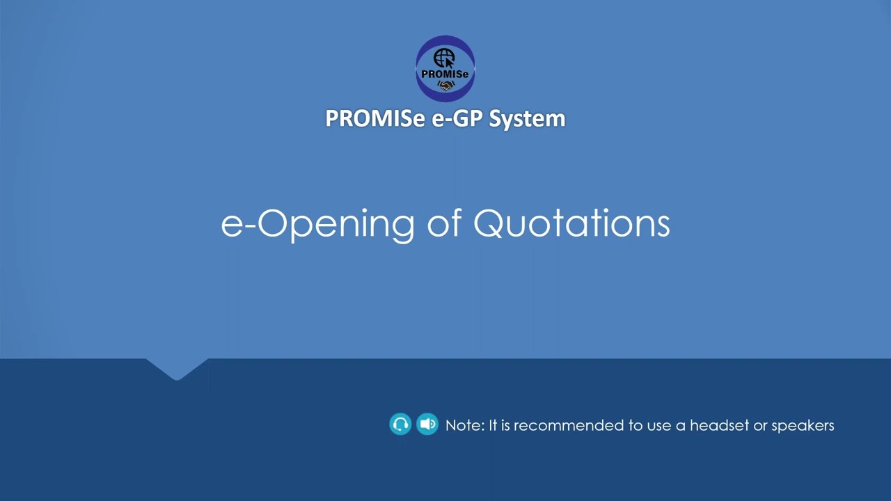 e-Opening of Quotations