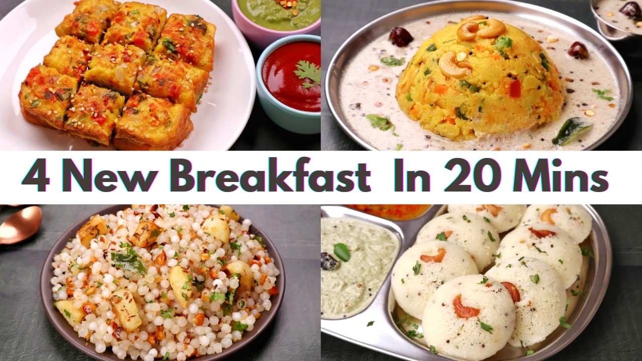 4 New & Easy Breakfast Recipes in 20 Minutes | 4 Unique & Quick Breakfast Recipes