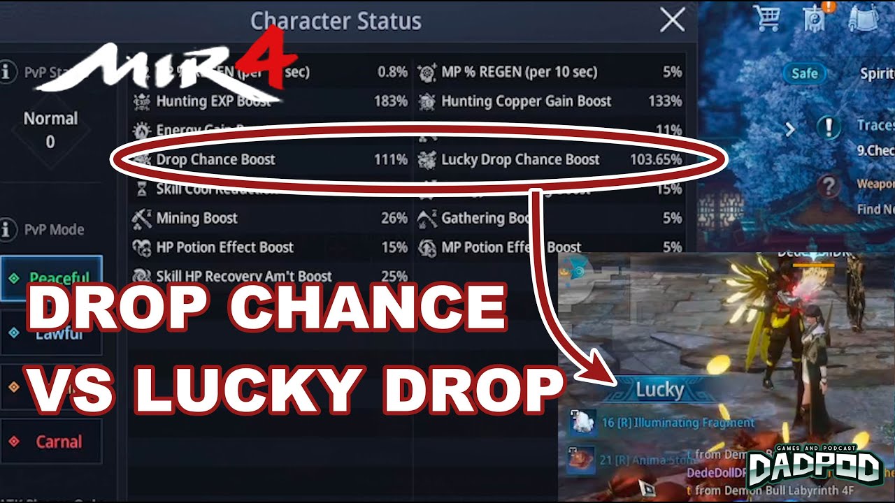 MIR4 - Drop Chance vs Lucky Drop