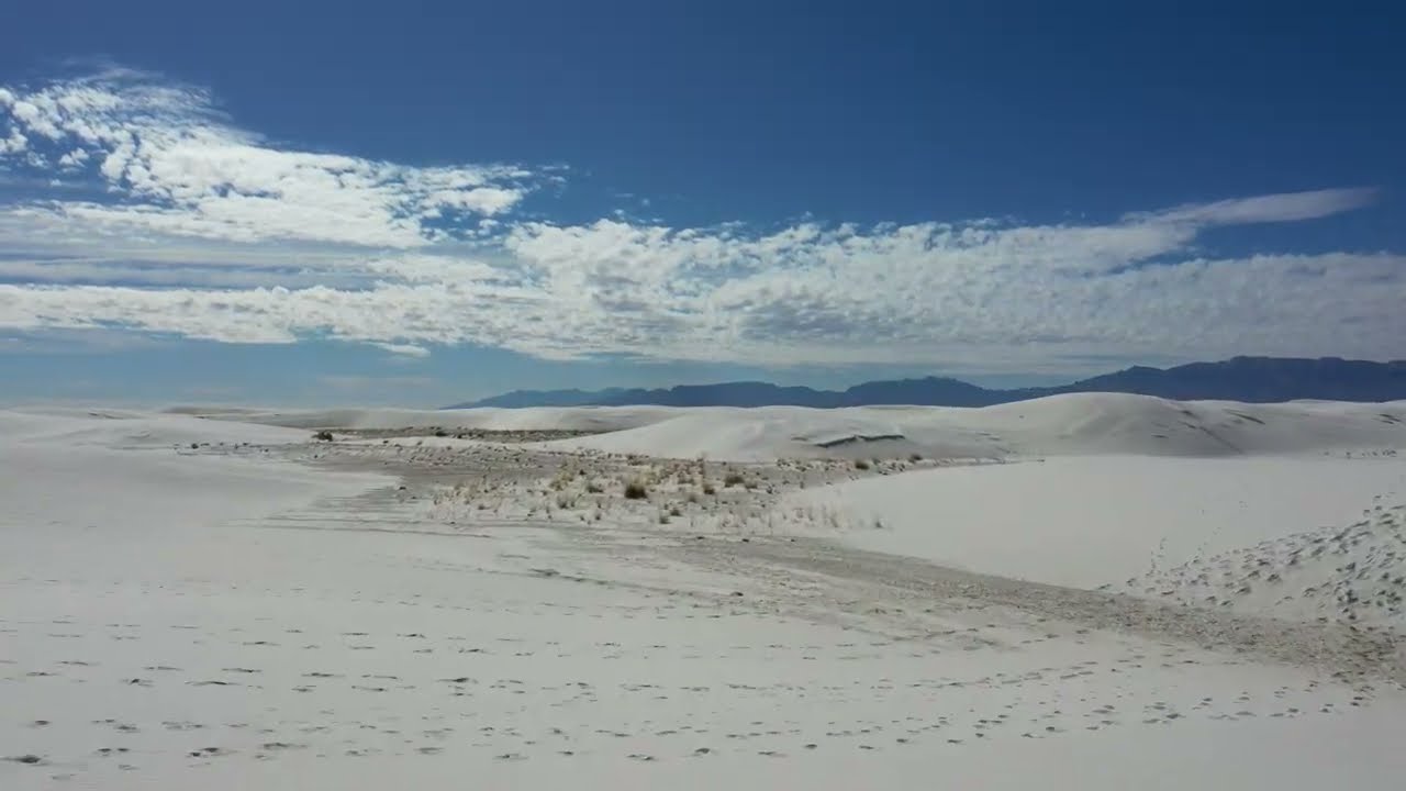 Spectacular 4K Drone Journey Over White Sands, New Mexico - Pristine Dunes - National Park