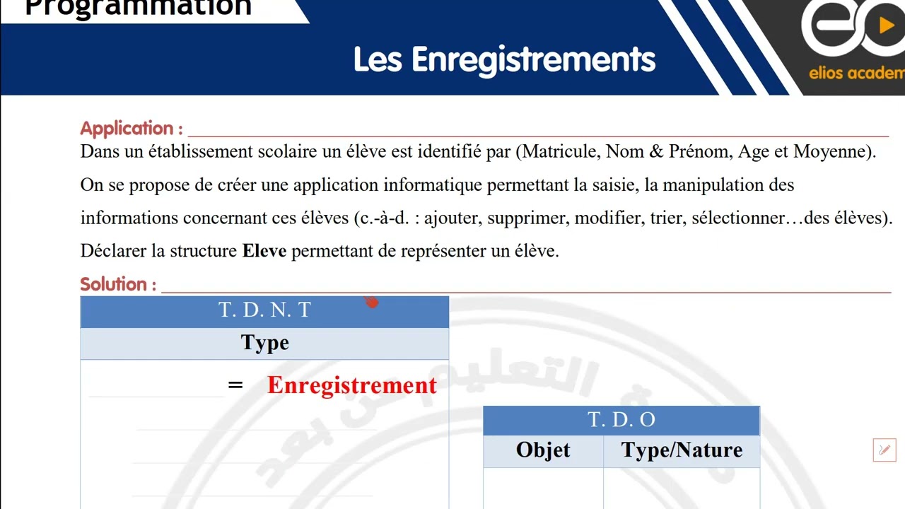 02_Les enregistrements : Déclaration et Accés