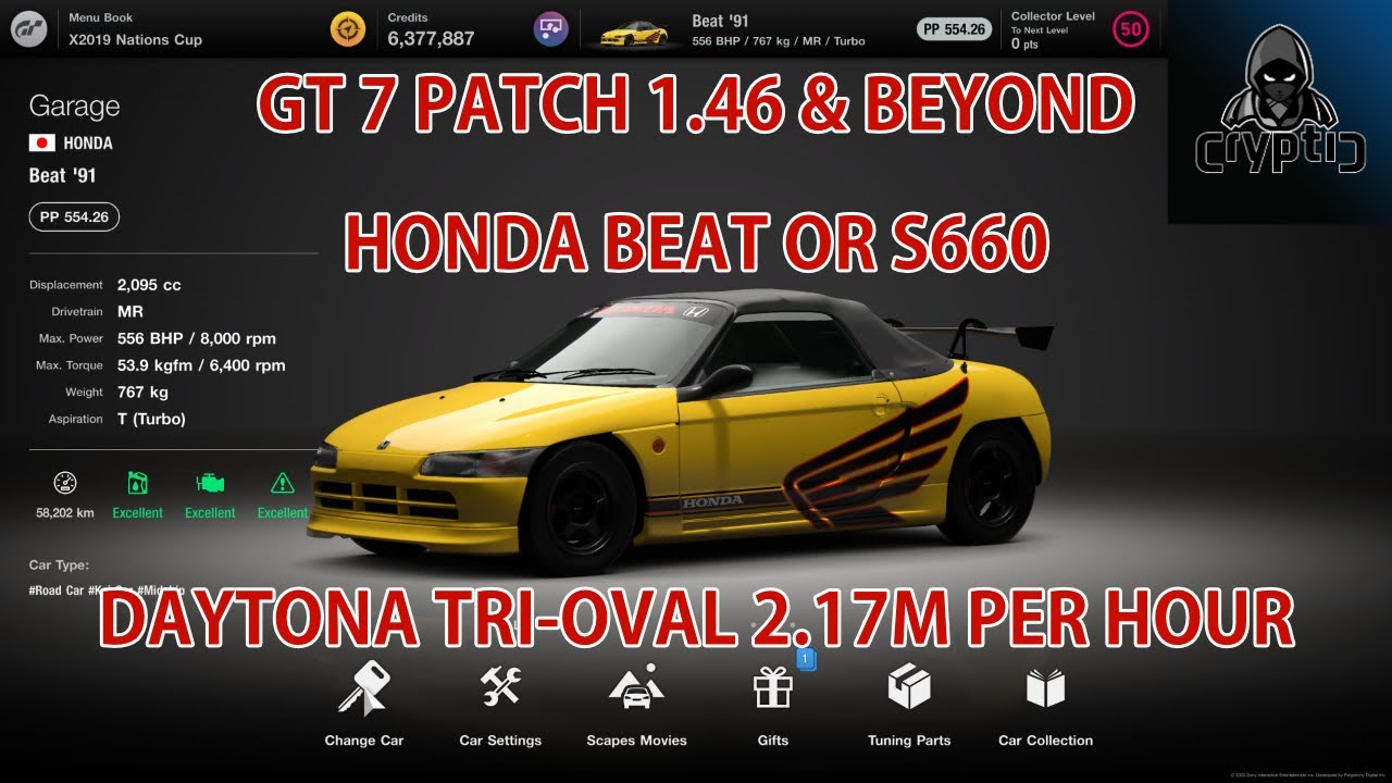 Gran Turismo 7 Update 1.46 & Beyond - Best Grind Glitch Honda Beat or S660 - 2.17 Mil Daytona