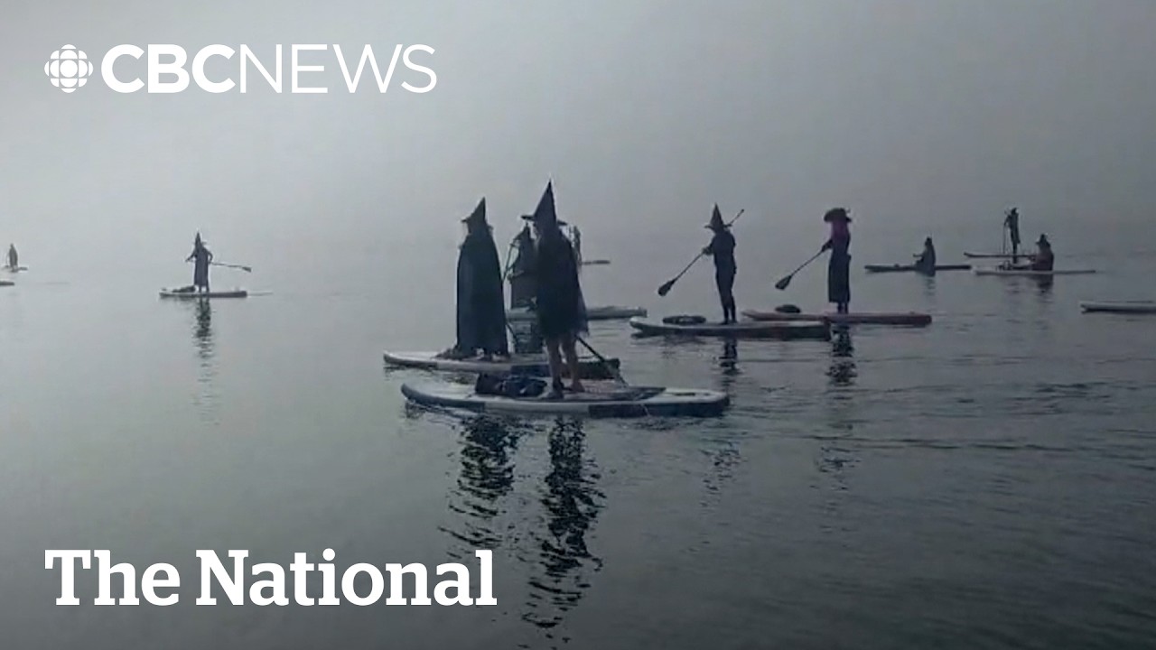 Hundreds of witches paddleboard off Vancouver | The Moment