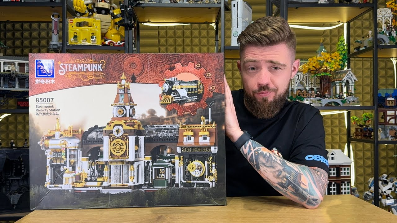 STEAMPUNKOWY DWORZEC Z KLOCKÓW 🚂