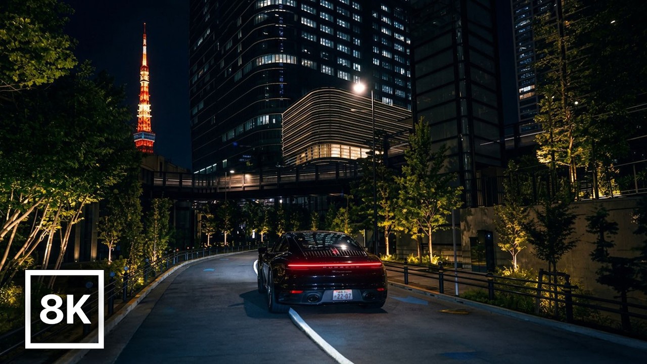 Relaxing Night Drive in Tokyo 🗼 / 8K 60fps HDR / Soft Piano
