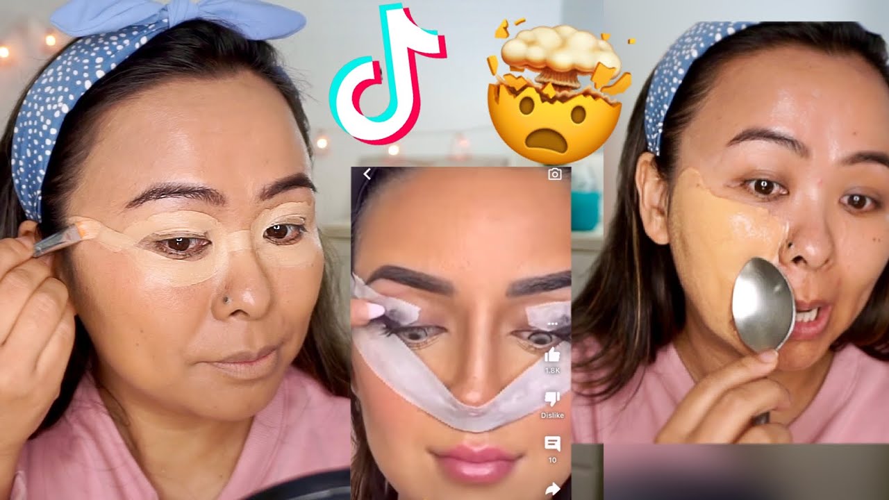 Full Face of Viral Makeup Hacks 😳