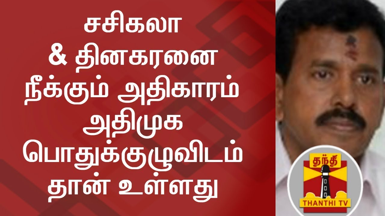 Only General Council can remove Sasikala & TTV Dinakaran - Thoppu Venkatachalam